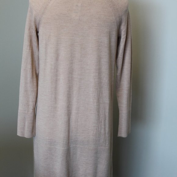 (NWT) Talbots Tan Open Front Cardigan Duster Longline Merino Wool, PS - Picture 7 of 11
